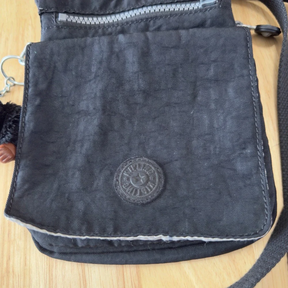 Kipling‎ Women Eldorado Crossbody Bag Small Black Monkey Keychain Messenger